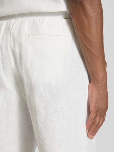 WOODBIRD Korte broek met elastische band, model 'MING' Wit - 3