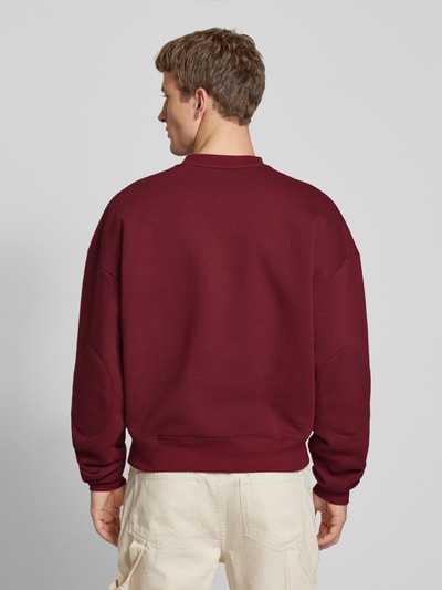 PROHIBITED Strickpullover mit gerippten Abschlüssen Modell 'Soho' Bordeaux 5