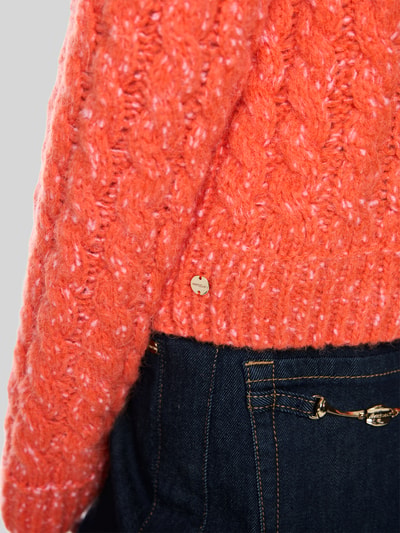 Marc Cain Strickjacke aus Alpaka-Misch mit Knopfleiste Orange 6