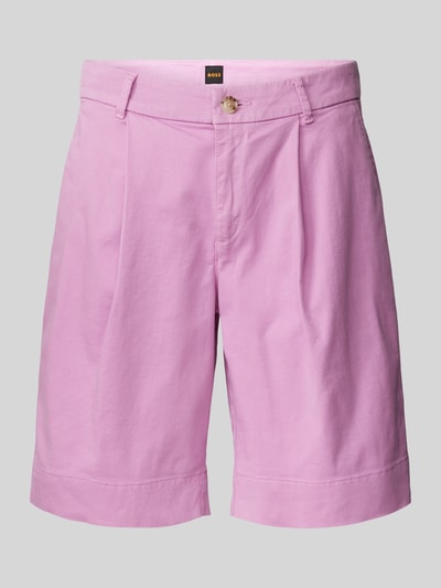 BOSS Orange Regular Fit Shorts mit Bundfalten Modell 'Taggie' Rosa 2