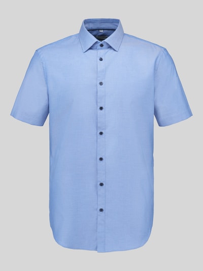 Produktfoto, Slim Fit Business-Hemd aus Baumwolle mit Kentkragen von Jake*s, hellblau, glatte Textur, kurze Ärmel, Knopfleiste, schlichte Form