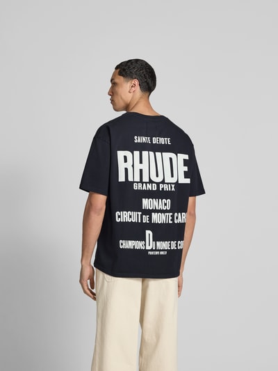 RHUDE T-Shirt mit Label-Print Black 5
