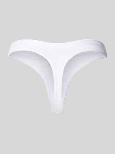 Calvin Klein Underwear Stringi o kroju slim fit z wyhaftowanym logo w zestawie 5 szt. model ‘Metalic’ Czarny 3