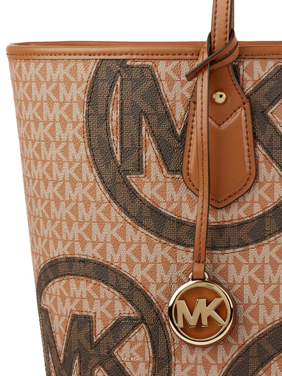 MICHAEL Michael Kors Torba shopper ze wzorem z logo model ‘Eva’ Beżowy 5