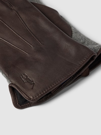 Polo Ralph Lauren Handschuhe mit Ziernähten Dunkelbraun 2