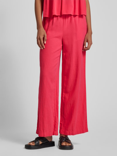 ICHI Wide leg linnen broek met bandplooien, model 'Lino' Fuchsia - 4