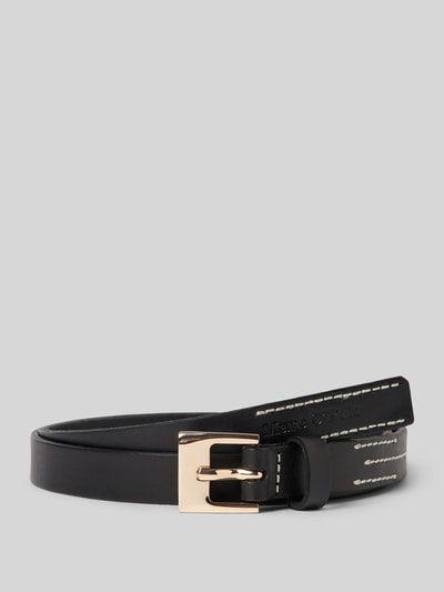 Marc O'Polo Riem van stijlvol runderleer met contrastkleurige stitching Zwart - 1