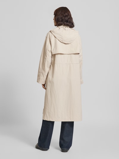 Marc O'Polo relaxed fit trenchcoat in crinklelook Zand - 5