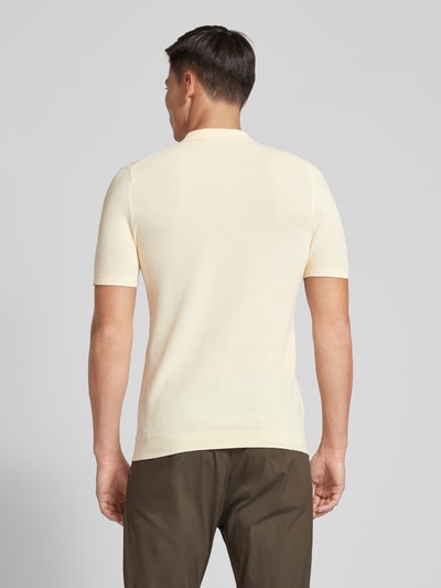 Drykorn Slim Fit Poloshirt mit Strukturmuster Modell 'Triton' Offwhite 5