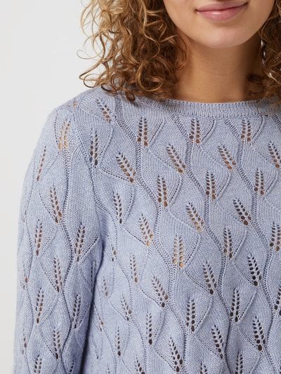 Only Pullover mit Lochmuster Modell 'Abli' Hellblau 3