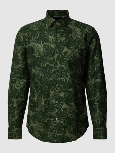 BOSS Casual Fit Business-Hemd mit Allover-Muster Grün 2