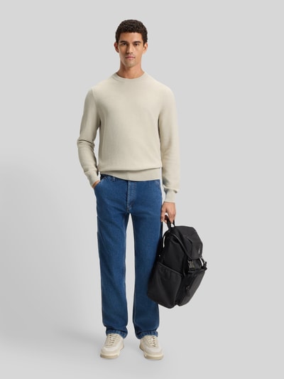 BOSS Orange Regular Fit Strickpullover aus Baumwoll-Kapok-Mix Modell 'KLAPOK' Sand 1