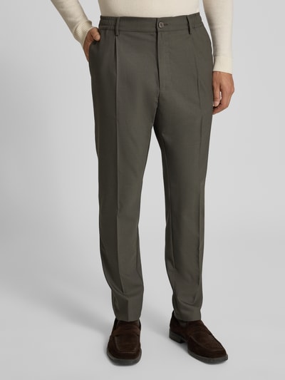 CRUNA Pantalon met bandplooien Kaki - 4