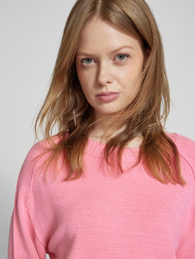 Milano Italy Oversized Strickpullover mit Viskose-Anteil Rosa 3