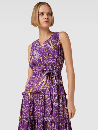 Lauren Ralph Lauren Midi-jurk met bloemenmotief, model 'LACAIDE' Helder paars - 3