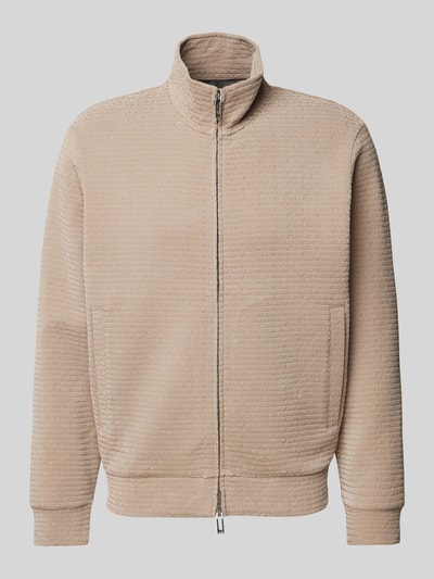 Emporio Armani Sweatjacke mit Label-Print Taupe 2