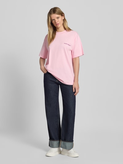 ANOTHER COTTON LAB Oversized T-Shirt mit Label-Print Rosa 1