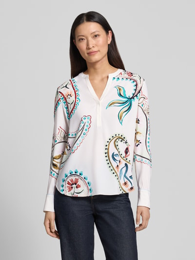 HERZENS Relaxed Fit Tunika-Bluse mit Allover-Paisley-Print Tuerkis 4