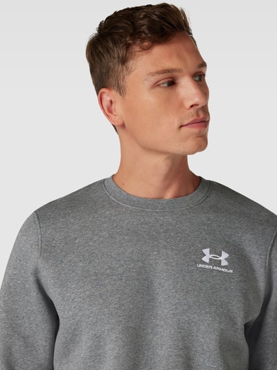 Under Armour Sweatshirt met labelprint, model 'Essential' Middengrijs - 3