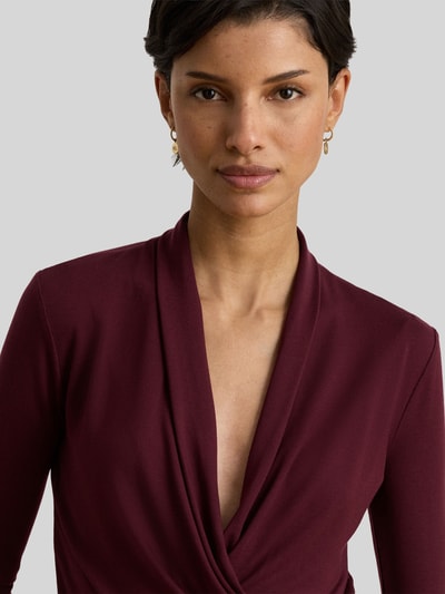 Lauren Ralph Lauren Slim Fit Langarmshirt aus Lyocell-Mix Bordeaux 3