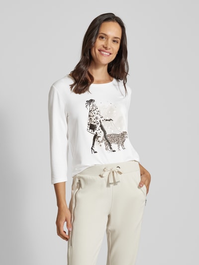 Monari Shirt met lange mouwen en siersteentjes Wit - 4