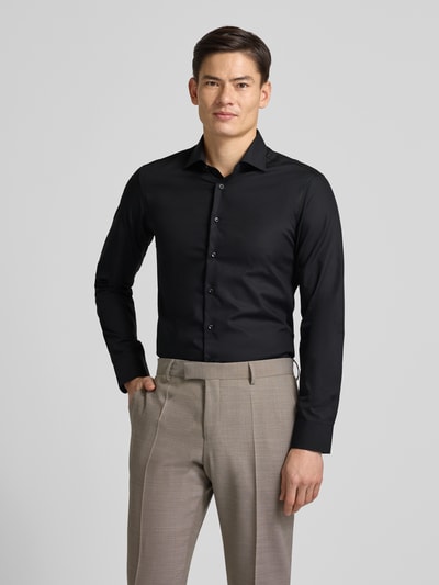 ETERNA Slim Fit Business-Hemd mit Knopfleiste Black 4