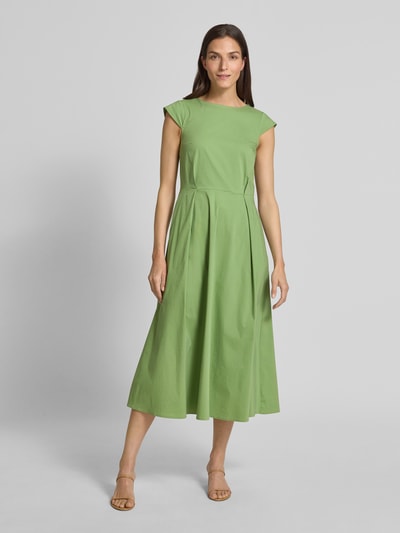 More & More Midikleid mit Kappärmeln und Rundhalsausschnitt Gruen 4
