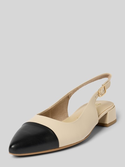 Tamaris Ballerinas aus Leder mit Blockabsatz Offwhite 1