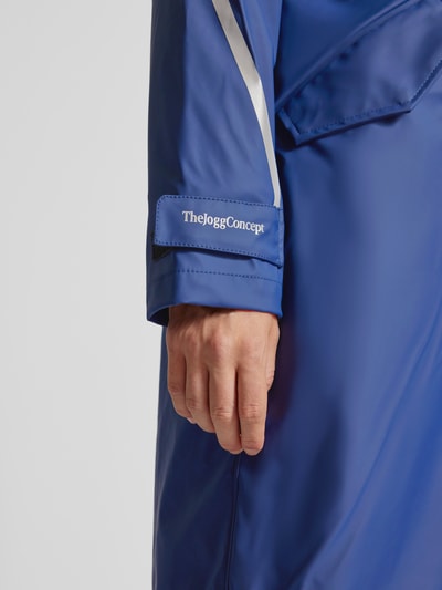 TheJoggConcept Lange jas met capuchon, model 'BLENDA' Marineblauw - 3