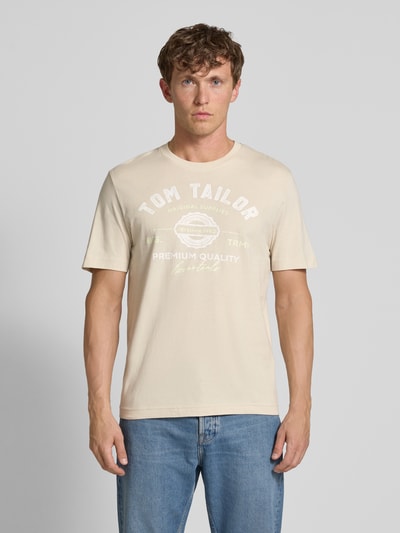 Tom Tailor Regular Fit T-Shirt aus reiner Baumwolle Sand 4