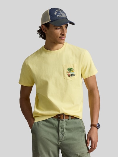 Polo Ralph Lauren Regular Fit T-Shirt aus reiner Baumwolle mit Rückenprint Hellgelb 4