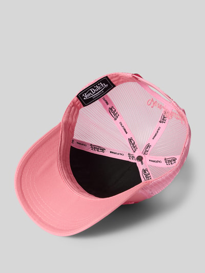 Produktfoto, Trucker Cap mit Label-Stitching von Von Dutch in Rosa aus Baumwoll-Mix, verstärkter Schirm, Größenverstellbar, Herren