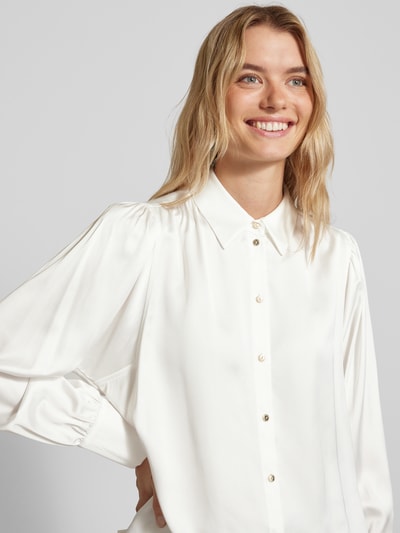 Marc Cain Regular fit overhemdblouse met manchetten Offwhite - 3