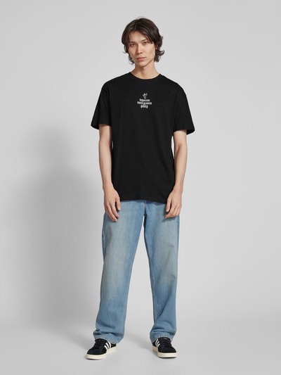 Mister Tee T-shirt o kroju oversized z nadrukowanym napisem Czarny 1