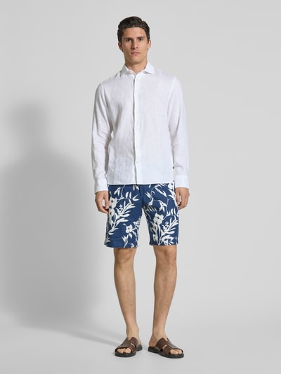 Tommy Hilfiger Relaxed Fit Bermudas aus reinem Leinen Modell 'HARLEM' Blau 1