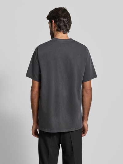 American Vintage T-shirt met geribde ronde hals Donkergrijs - 5