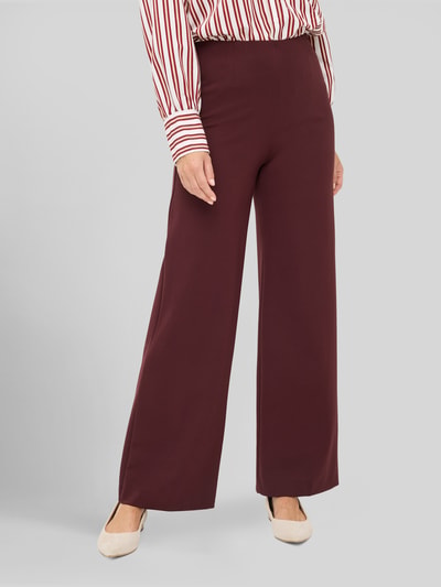 Raphaela By Brax Wide leg wijdte broek van viscosemix model 'Lillyth' Bordeaux - 4