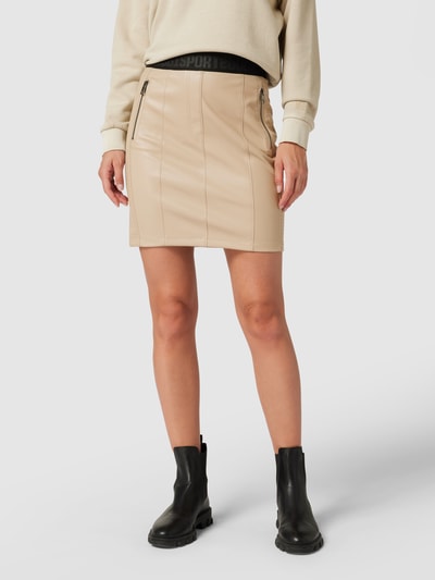 Marc Cain Knielange rok in leerlook Beige - 4