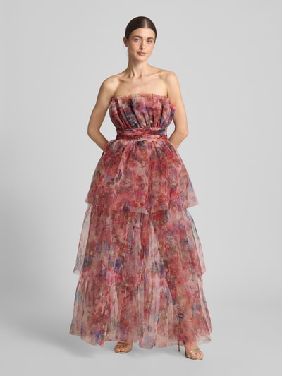 LACE & BEADS Abendkleid im Stufen-Look Kirsche 4