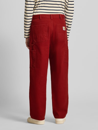 Carhartt Work In Progress Straight Jeans Hose mit Ziernähten Rot 5