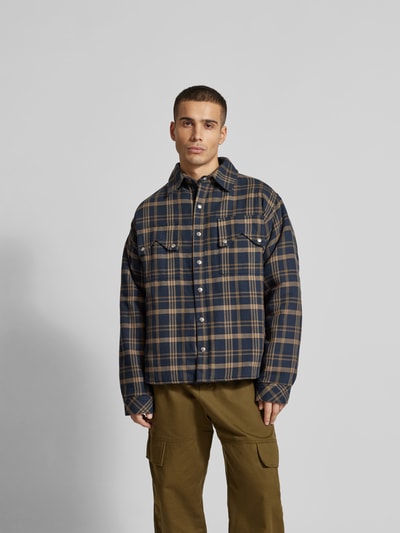 RHUDE Hemdjacke mit Druckknopfleiste Camel 4