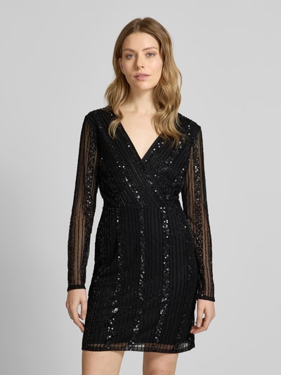 LACE & BEADS Cocktailkleid in Wickel-Optik Black 4