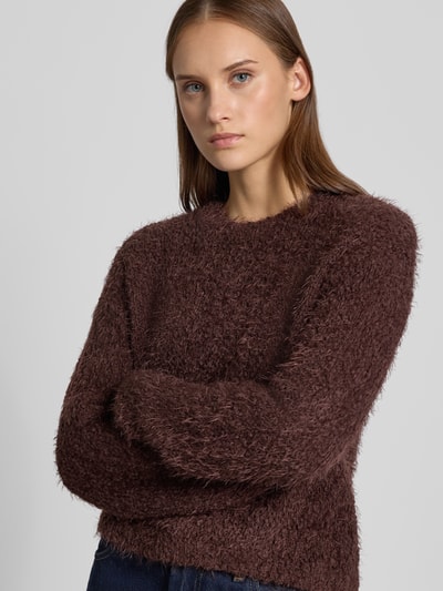 NOISY MAY® Strickpullover mit Rundhalsausschnitt Modell 'SASSY' Schoko 3
