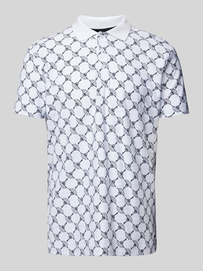 JOOP! Collection Regular Fit Poloshirt mit Allover-Logo-Print Modell 'Thilo' Weiss 2