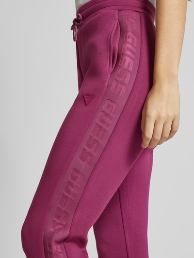 Guess Activewear Tapered fit sweatpants met tunnelkoord, model 'ALLIE' Fuchsia - 3