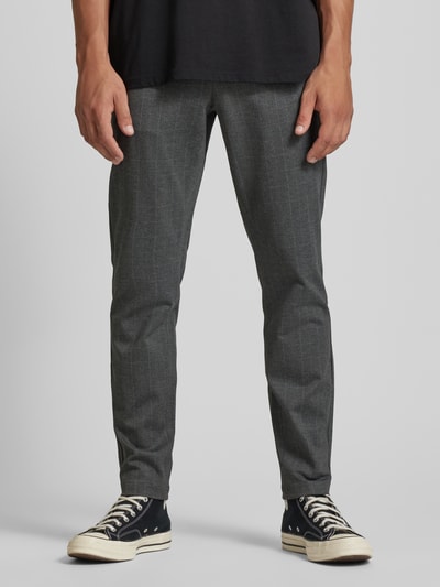 Only & Sons Slim fit broek met riemlussen, model 'MARK' Zwart - 4