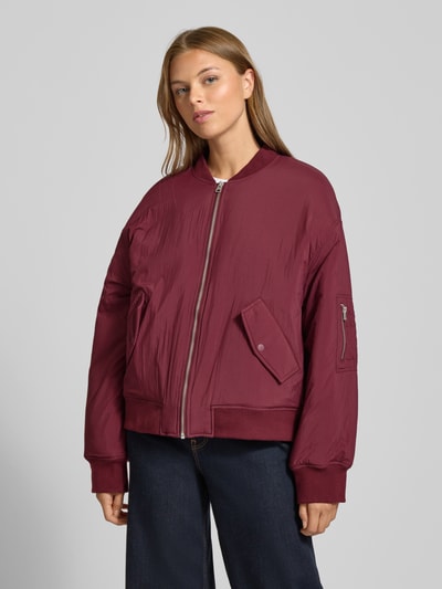 Jake*s Casual Jacke mit Stehkragen Aubergine 4