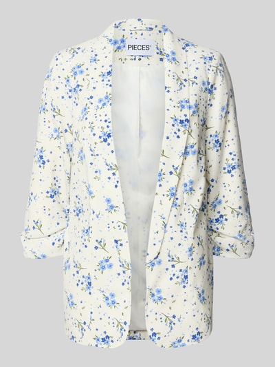 PIECES Regular Fit Longblazer mit Allover-Muster Modell 'BOSELLA' Weiss 2