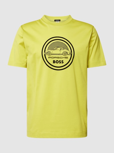 BOSS T-shirt met labeldetail, model 'Tiburt' Lichtgroen - 2