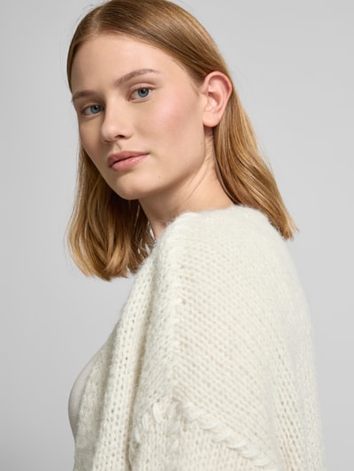 Vero Moda Loose Fit Cardigan mit Kontrastnähten Modell 'FENG' Ecru 3